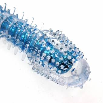 VANKER Impermeable punto G de la jalea de silicona consolador juguete eléctrico de cristal espinosa del sexo del vibrador (Color: Azul). Envíos a Almería