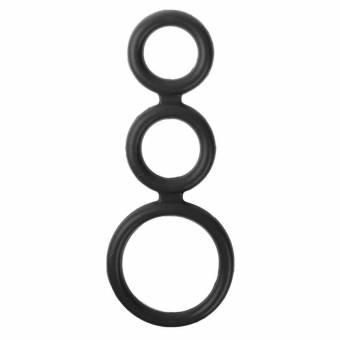 WEKA 1 PC Anillos triples de la erección del pene piedra dura gel de silicona masculino mejora de producto del sexo color negro. Envíos a Almería