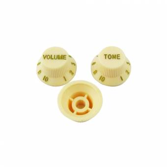 Musiclily plástico 1 Volumen y Tono 2 botones de mando puso de Fender Stratocaster Strat enfermedades de transmisión sexual y otras guitarras Strat, crema. Envíos a Almería