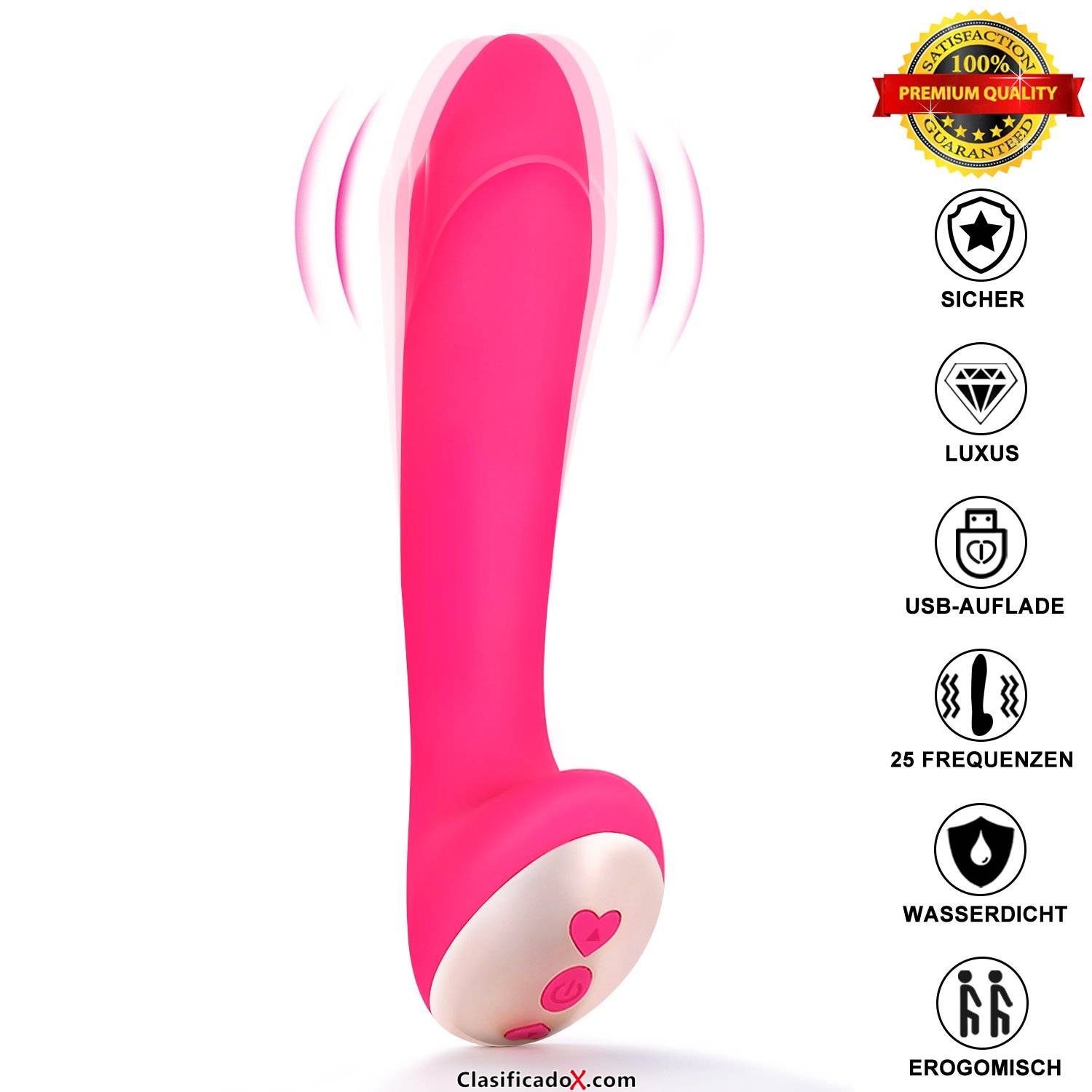 Vibradores Sexuales Mujer, Louviva Masajeador con 25 Modos de Silicona Consoladores Sexuales Mujer Impermeable, Recarga por USB, Juguetes Eróticos, Regalos para Pareja-Color Rosa. Envíos a Zaragoza