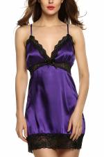 Avidlove Lencería Picardías Babydoll de satén y encaje con escote en pico. Envíos a La Rioja
