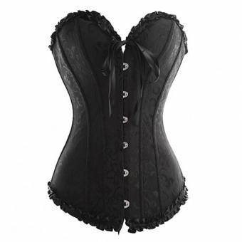 HLGO Corsé Lace Up Boned Overbust Corset Bustier Waist Trimmers corsé steampunk corsé Negro, XL. Envíos a Huelva