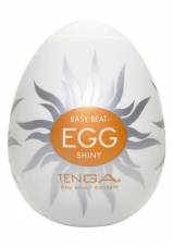 Tenga Huevo Shiny, Funda Masturbadora, 4.9 x 6.1 x 4.9 cm, Color Blanco / Ocre / Plata - 43 gr. Envíos a Valladolid