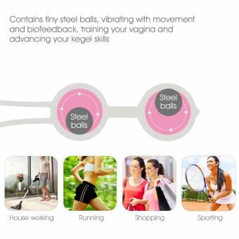 Louviva - Bolas Chinas, Silicona medicinal, Fácil de Usar y Lavar, Masajeador para Mujer (Rosa y Azul). Envíos a Illes Balears