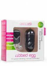 Huevo vibrador ribeteado 10 velocidades control remoto negro grande. Envíos a Tarragona