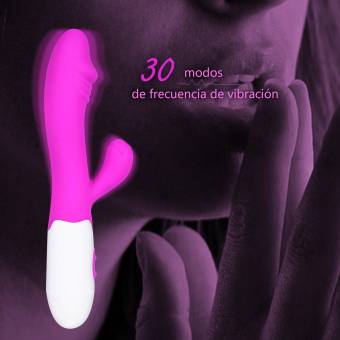 Donix mujeres de silicona vibrador femenino del G-punto del clítoris vibrante doble estimulación consolador masturbación juguete del sexo Individual / Pareja Color Rosa. Envíos a Almería