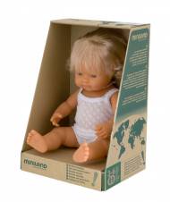 Miniland - Muñeco bebé europeo niña con ropa interior, 38 cm (31152). Envíos a Almería