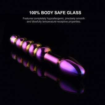 Utimi Plug Anal Vidrio Dildo Doble G Stunner con Bolas Masajeador de Próstata. Envíos a Granada