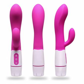 Cksohot® Consolador Silicona Masajeador Mujeres 16 Modos Doble Estimulación Consolador Massager personal Vibradores Inalámbrico y Impermeable del USB recargable - Rosa rojo. Envíos a Cuenca