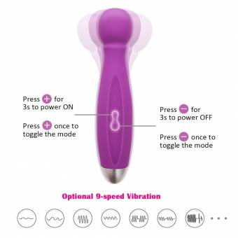 Cksohot® Mini Consolador Massager de Silicona, Masajeadores Musculares, Impermeable, Carga por USB Wand Massager Para Mujer – Violeta. Envíos a Zamora