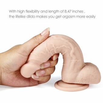 Consolador Realista 21,5 cm dildo Impermeable Silicona Médica Juguete Sexual. Envíos a Cáceres
