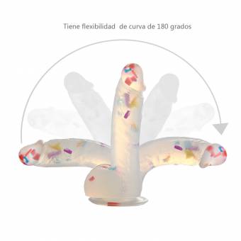 Consoladores Sexuales mujer, Louviva Penes Realisticos Dildos clásicos con Ventosa, Forma Verosímil, Suave Tacto, Super Elastico (Transparente). Envíos a Almería
