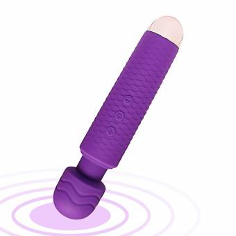 Masajeador de Varita Cuello Espalda Hombros Corporal Electrico Vibradores Sexual para Mujer Hombres Pareja Silicona USB Recargable Impermeable 20 Modos + 8 Velocidades (Morado). Envíos a Almerí