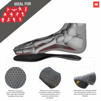 Plantillas de Gel Antigolpes 365 Estilo Panal de Abeja de Z-Liner– Completamente Transpirables I Absorben Impactos I Ortopédicas I Soporte para el Arco I Unisex I Ayudan con la Fascitis Plantar, Espal