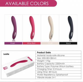 SVAKOM Leslie Estimulador Potente Inteligente Vibrador de Calefacción Punto-G Varita Masajeador Masageador Dildo Consolador Juguete Sexsual Recargable Para Mujer(Rosa Brillante). Envíos a Huelva