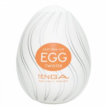 Tenga Huevo Twister, Funda Masturbadora, 4.9 x 6.1 x 4.9 cm, Color Blanco / Naranja / Plata - 42 gr. Envíos a Granada