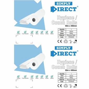 2 x White Massage Couch Bed Rolls 2 Ply. Hygiene Roll. 20 (50 Centimetres) Wide x 50 metres Long From Simply Direct by Simply Direct. Envíos a Las Palmas