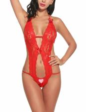 HOTOUCH las mujeres la ropa interior de la muñeca de del cordón del ganchillo ropa interior y tanga de encaje,de color Rojo S. Envíos a Badajoz