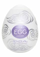 Tenga Huevo Cloudy, Funda Masturbadora, 4.9 x 6.1 x 4.9 cm, Color Blanco / Lila / Plata - 46 gr. Envíos a Huelva