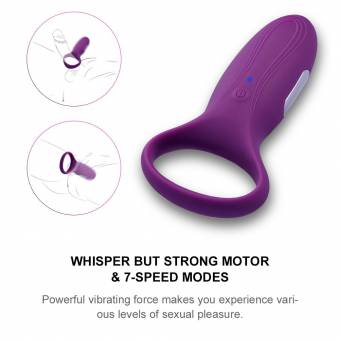 Utimi Anillo Pene Vibrante Recargable de Silicona Certificados CE y RoHS de 7 Velocidades para la Erección de la Pene. Envíos a Almería