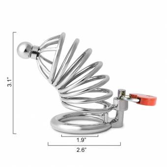 Utimi Jaula de Pene SM Acero Inoxidable Grande Dispositivos con Bloquear en Forma de Corazón Unico del Bronce. Envíos a León