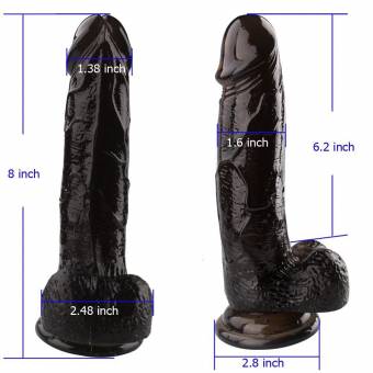Dildo de Silicona, 20,3cm Consolador Realista Pene con Potentes Ventosas (Negro). Envíos a Almería