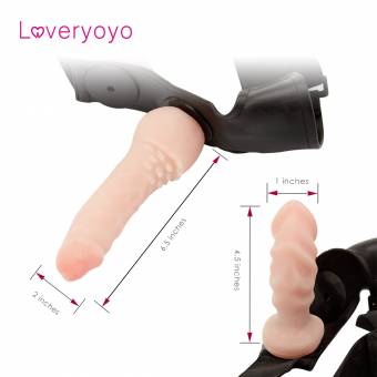 Louviva: Dildos con arnés para Ella en Juguetes Eróticos Doble Pene con Vibración, Entrega confidencial (Color carne y negro). Envíos a Almería