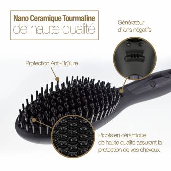 MadameParis – Cepillo Alisador de Tecnología Iónica – Edición Sofía – Cerdas de cerámica de alta calidad – Bloqueo automático – Fácil de usar.. Envíos a Teruel