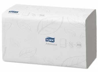 Tork 290163 Toallas de mano de papel Tork Advanced plegadas en V / Toallitas secamanos absorbentes, compatibles con el sistema de Tork H3, blanco. Envíos a València