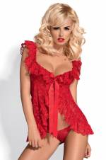 Obsesivo Conjunto de Julia Chemise de la correa, tamaño S / M, Rojo. Envíos a Huelva