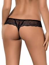 Obsessive tanga elegante – Tanga de encaje con adornos de piedras brillantes en gran caja de regalo negro Large. Envíos a Huelva