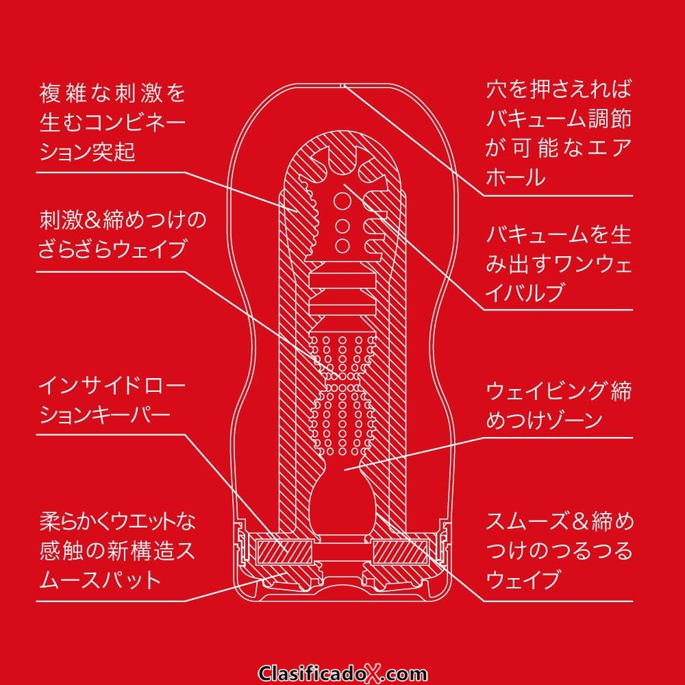 Tenga Original Vacuum, Masturbador, 6.9 x 15.50 x 6.9 cm, Color Rojo / Gris - 125 gr. Envíos a Huelva