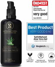 Gel de Aloe Vera Orgánico 200ml 97% Zumo de Aloe Vera / Enriquecido Con Ácido Hialurónico, Espirulina y Pantenol / Cuidado After Sun Tras Exposición Solar / Gel Hidratante Refrescante Antiinflama