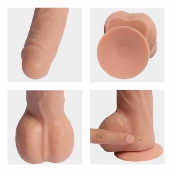 Pene Vibrador Consolador (19 cm), 360 ° Consolador Vibratorio Realista Giratorio con Testículos Ventosa, Vibradores Realistas De Silicona Juguetes Sexuales, Consolador Dong Remoto. Envíos a Almer&