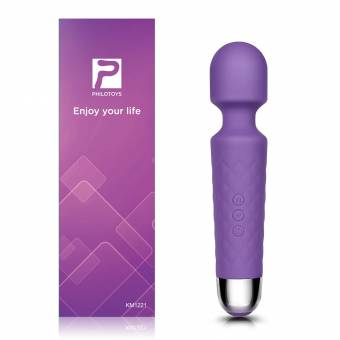 Vibrador Masajeador Vibración de 20 Modos, Masajeador de Silicona para Relajar Cuerpo, Carga por USB (Morado). Envíos a Pontevedra