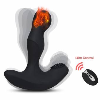 Masajeador de Silicona Prostata masajeador 10 Modos y Carga USB Próstata Electrico Masajeador Para Hombres y Mujeres Con Función de calentamiento Unisexo Juguetes Control Remoto 100% Impermeable Ne