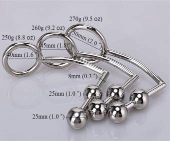 2 Bolas De Gancho Anal Anillo De Pene De Castidad Masculina Bloqueo De Pene Con Bola Plug Juguetes Sexuales 3 Tamaño Para La Opción,B,40Mm. Envíos a Illes Balears