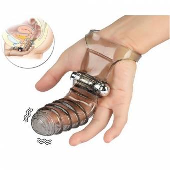 Amosfun Sistema de vibración de dedo Masturbación femenina masaje de vibración Pareja productos adultos de boda regalo de San Valentín (transparente negro). Envíos a Almería