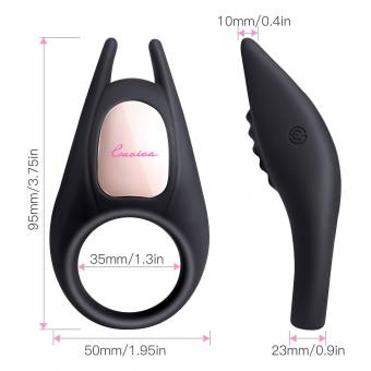 Louviva Anillo de Masajeador Negrocon 10 Modos, Recargable de USB, Diámetro Interno 2.8cm. Envíos a Huelva