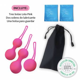 Lola Pink Bolas Chinas Suelo Pelvico 3 Unidades Con Lubricante Incluido | Ejercitador Suelo Pelvico | Bolas Chinas De La Salud | Bolas Kegel Mujer. Envíos a Cuenca