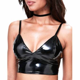 Mscoreray Sujetador de Cuero Lencería Mujer Sexy Bustier Bralette Crop Top PU Leather con Cremallera para Verano. Envíos a Ávila