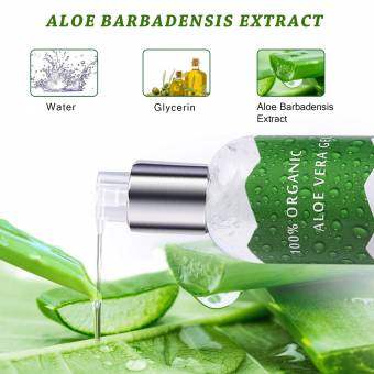 Vsadey Aloe Vera Gel Puro 100% Natural Orgánico - Facial y Corporal Hidratante para la Piel Crema de Aloe Vera 100% Orgánica Exfoliación Facial Sun Peel Off Máscara 250ml. Envíos a Cácere