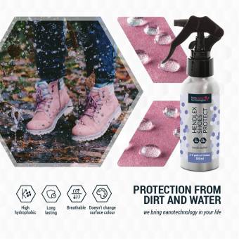 Hendlex Nano Spray Repelente Agua Para Zapatos Gamuza Botas Proteccion | Impermeabilizar Proteger de Fango Repelente Mancha de Aceite Recuperar Color (Por Ante). Envíos a Salamanca
