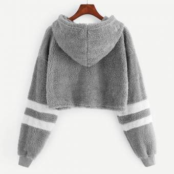 Moda Sudaderas 2018 Otoño Mujer Sudaderas Cortos, Mujer Sudaderas con Capucha Manga Larga Blusa sólidos Hooded Mujer Cortas Blusa Encapuchado Tops Hoodies Pullover. Envíos a Lleida