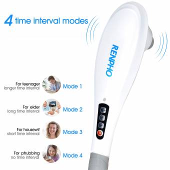RENPHO Recargable Masajeador Inalámbrico de Percusión profunda para espalda, músculos, pie, cuello, hombro, pantorrilla - Alivio completo de los dolores corporales con 5 nódulos intercambiables y