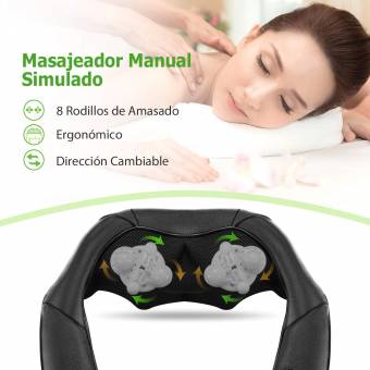 ELLESYE Shiatsu Masajeador Cervical,Masajeador de Cuello y Hombros de Calor Infrarrojos e Intensidad Regulable con 8 Nodos para Cuello Hombros Espalda Piernas,Masajeador Electrónico Alivio Dolores. 