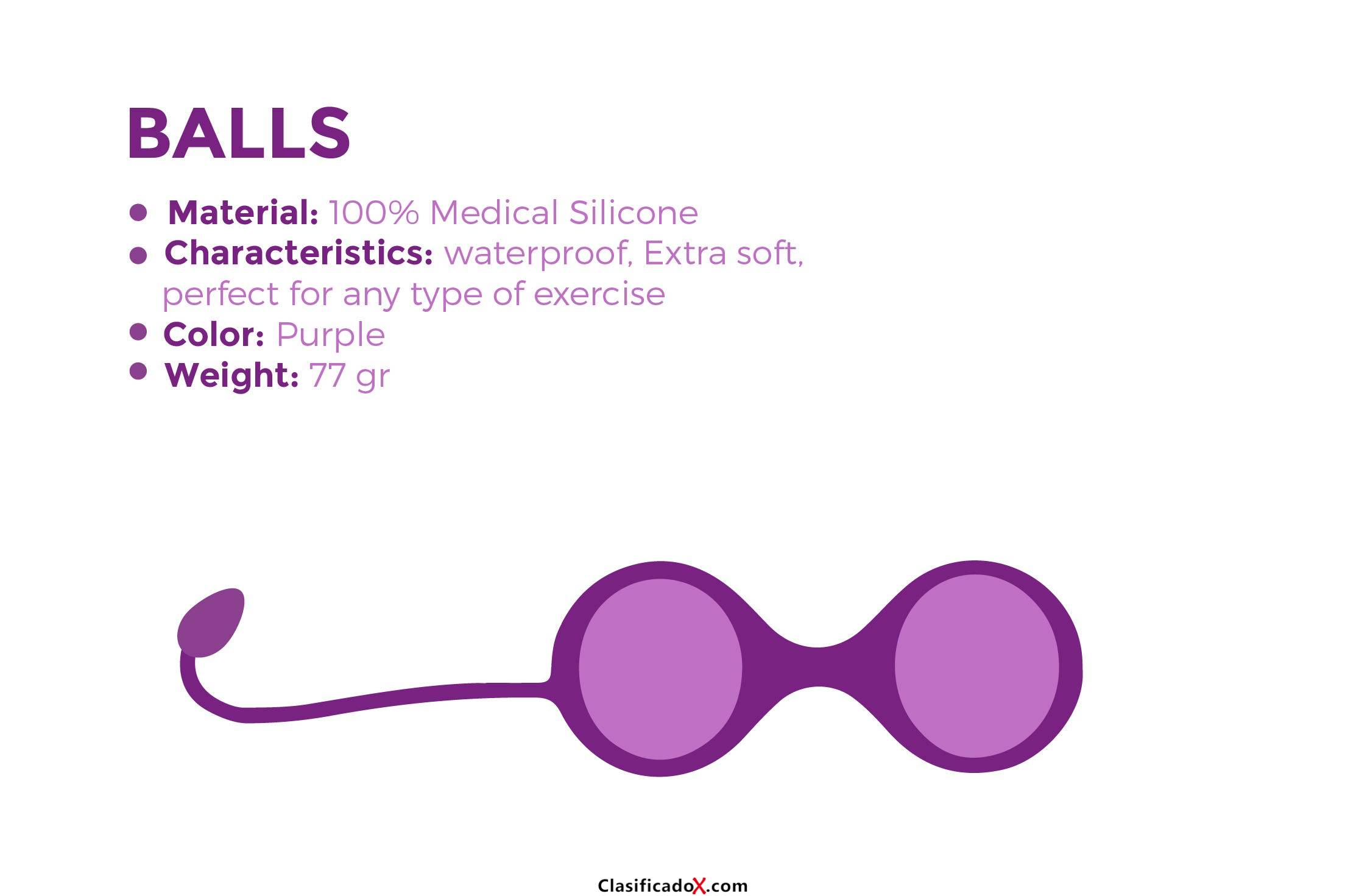 Bolas Chinas Suelo Pélvico Mujer de Silicona Médica, Bolas Kegel Color Morado Ultrasedosas Que Incluyen Un Sistema Nuevo de Rotación Interna de Pesos, de Libid Toys. Envíos a Almería