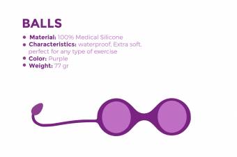 Bolas Chinas Suelo Pélvico Mujer de Silicona Médica, Bolas Kegel Color Morado Ultrasedosas Que Incluyen Un Sistema Nuevo de Rotación Interna de Pesos, de Libid Toys. Envíos a Almería