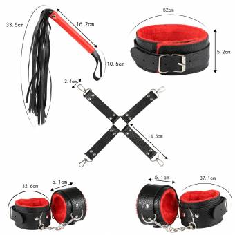 LIHAO 10 Piezas SM Bondage Kit Juguetes Sexual para Parejas y Amantes de Los Adultos (Negro y Rojo). Envíos a Cuenca