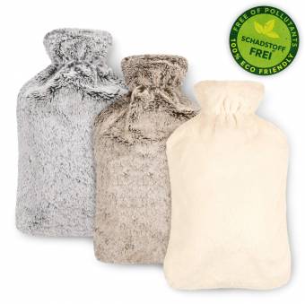 Bolsa De Agua Caliente | Botella De Agua De Gran Capacidad (2 L) | Con Funda De Material Suave Y Agradable | Bolsa De Calor 100% Eco Friendly | Perfecto Para Los Días Frios | De Blumtal (Blanco). En